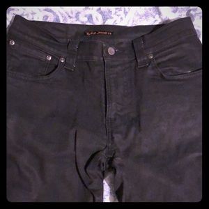 Men's Nudie Jeans Black Slim Fit Coated Jean 32x32